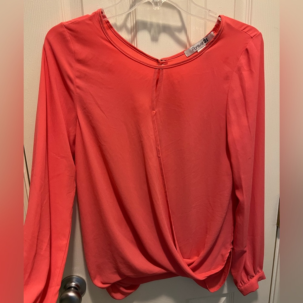 Forever 21 Coral Satin Top